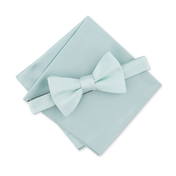 Alfani Men Solid Texture Pocket Square and Bowtie Mint - Picture 1 of 1